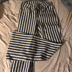 Rock & Roll Cowgirl Blue and White Striped Boot Cut Jeans